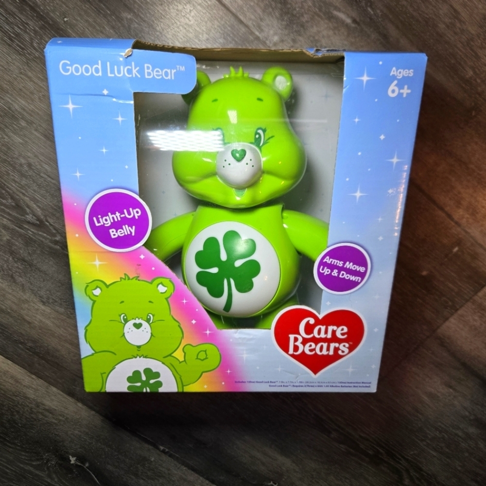 Care Bears‎ Light-Up Belly: (2023) GOOD LUCK BEAR 8" Figure! Arms…